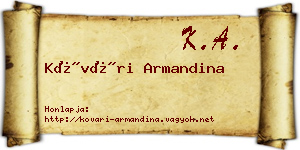 Kővári Armandina névjegykártya